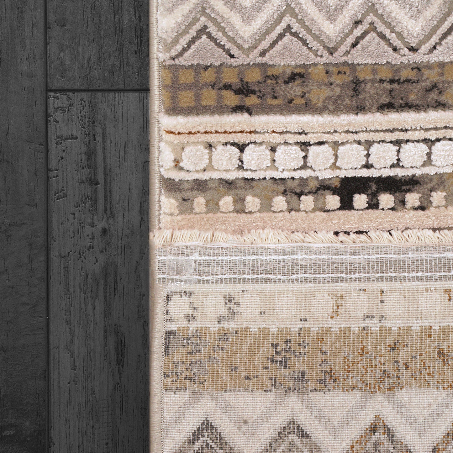 Ruby Modern Ivory/Taupe/Grey Southwestern Medium Pile Rug