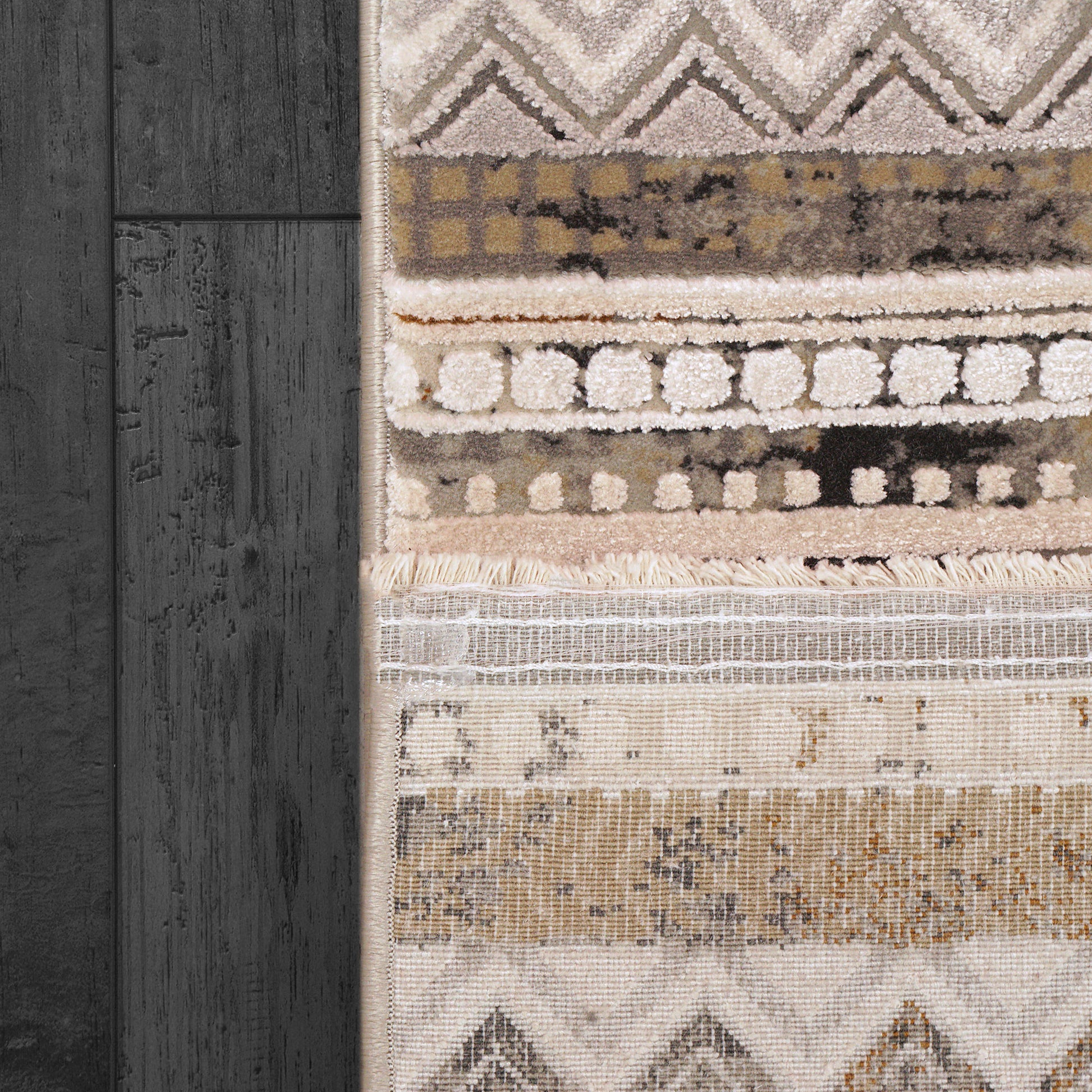 Ruby Modern Ivory/Taupe/Grey Southwestern Medium Pile Rug
