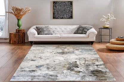 Ruby Modern Ivory/Multi Abstract Medium Pile Rug