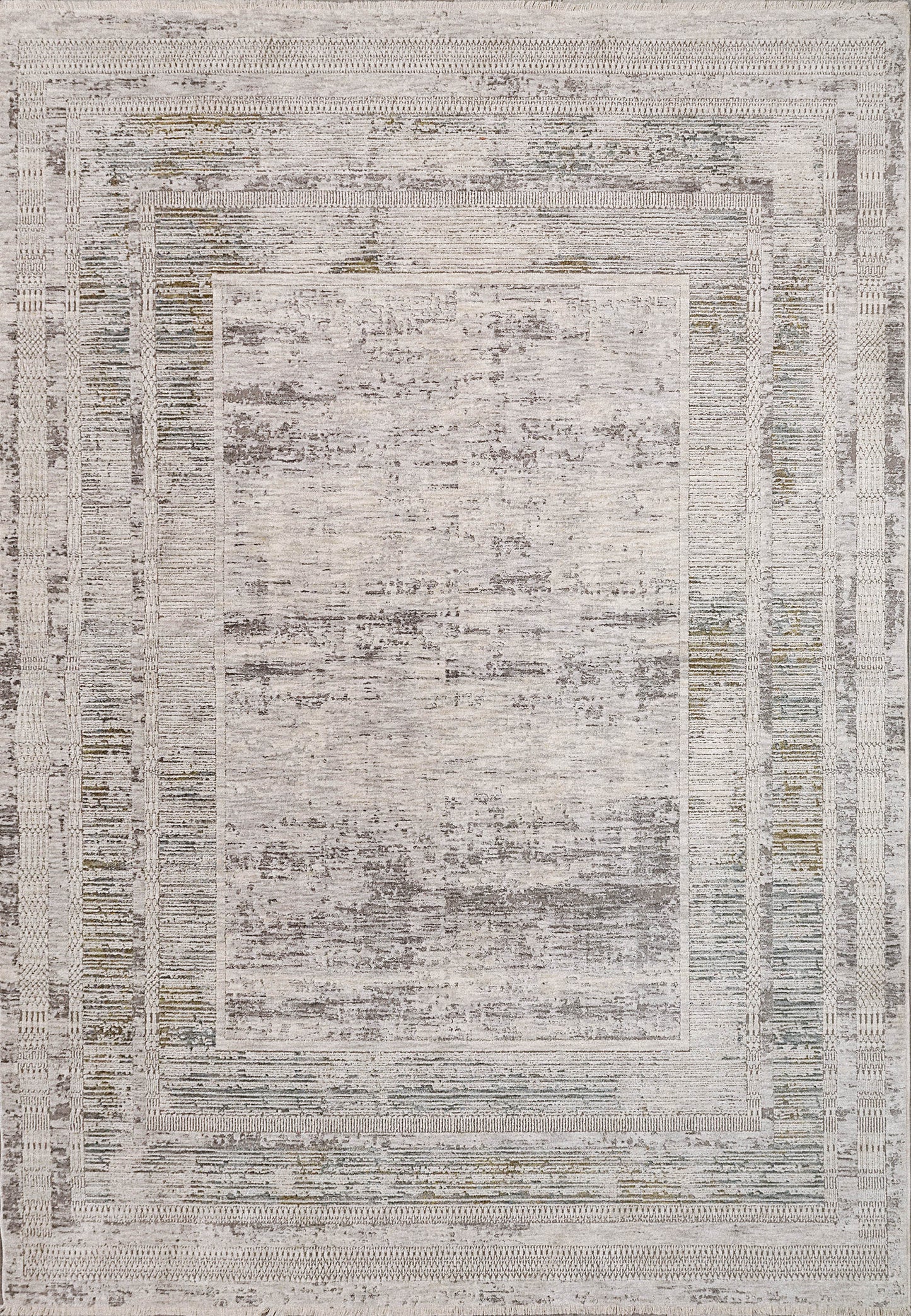 Skyler Modern Grey/Blue/Green Geometric High-Low Rug