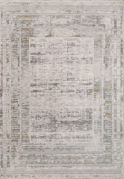 Skyler Modern Grey/Blue/Green Geometric High-Low Rug