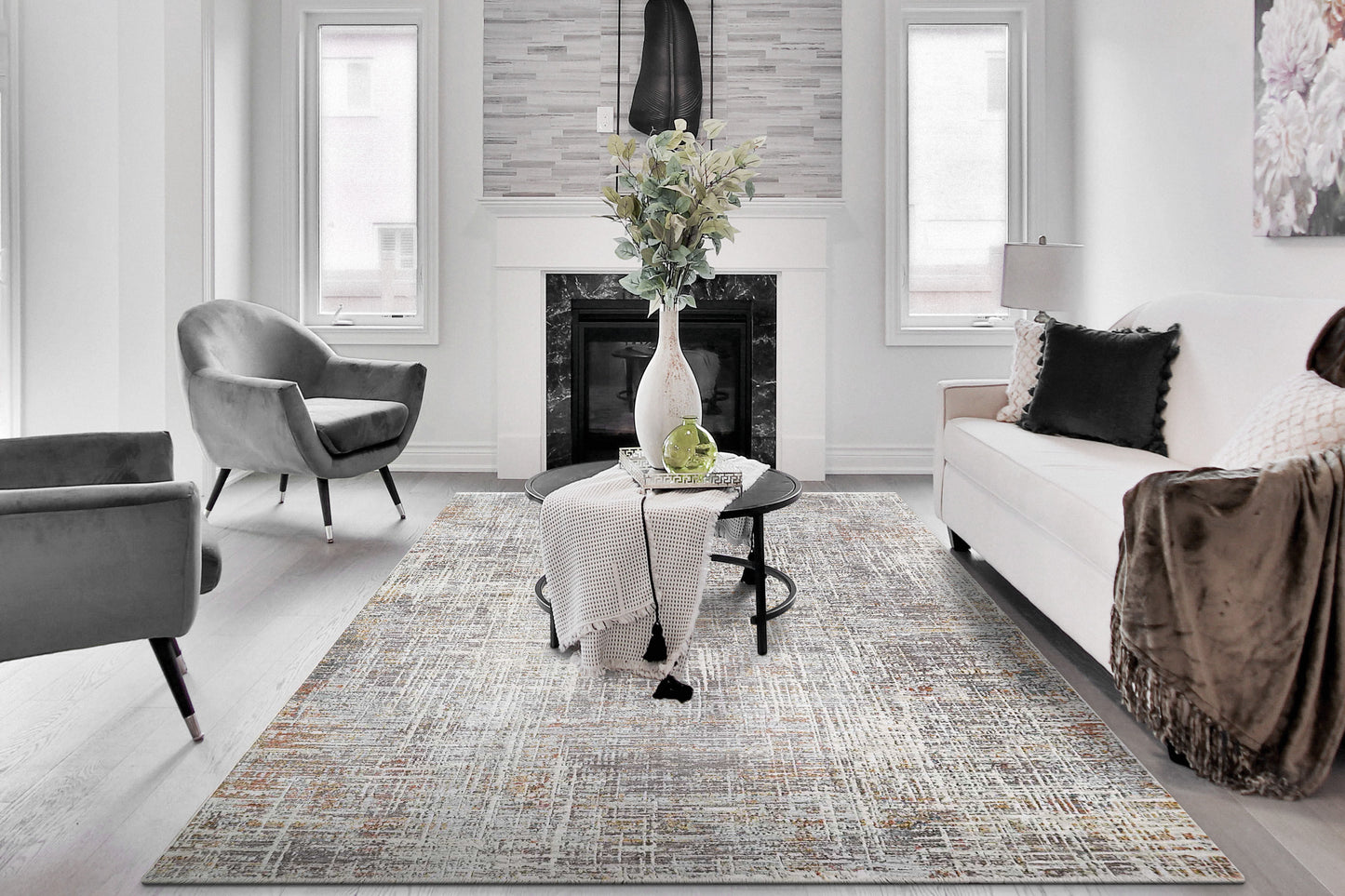 Skyler Modern Multi Abstract High-Low Rug