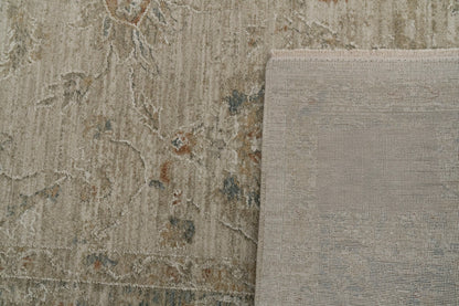 Solace Traditional Beige/Cream/Grey Floral Medium Pile Rug