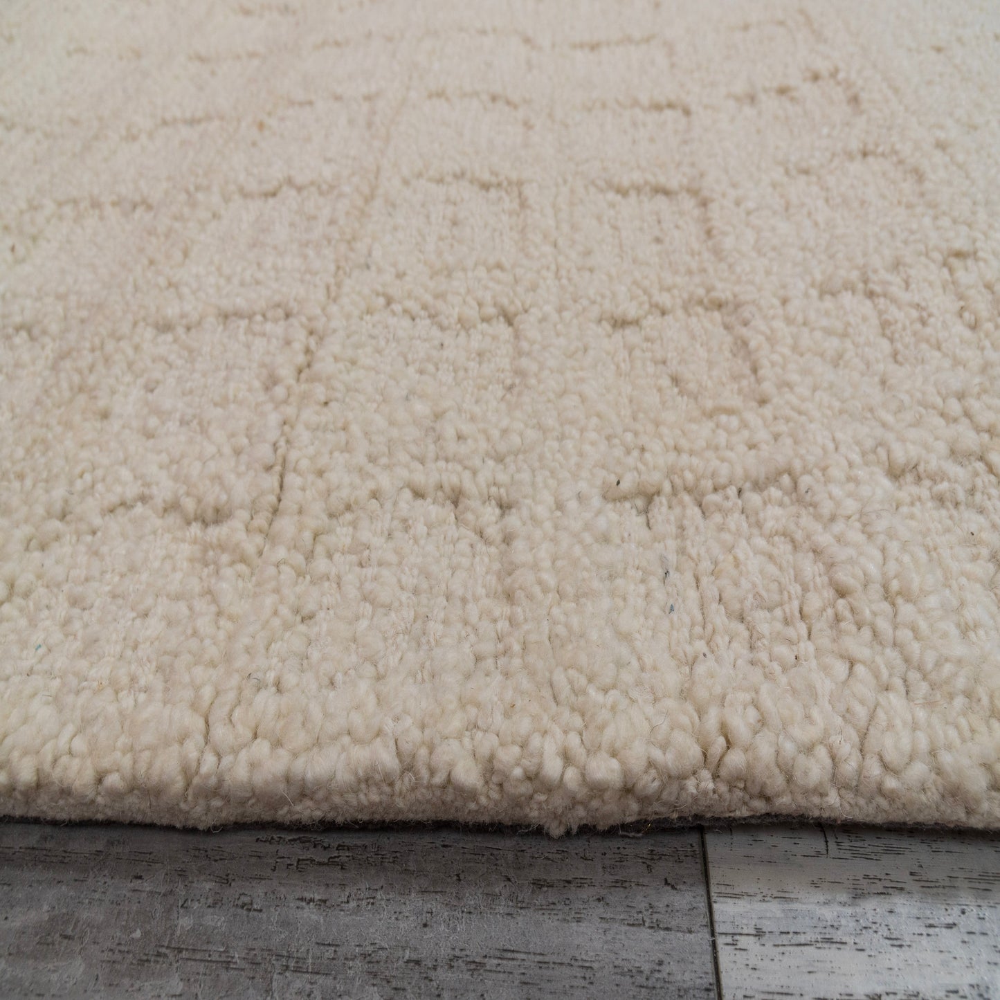 Teak Modern Ivory Geometric Medium Pile Rug