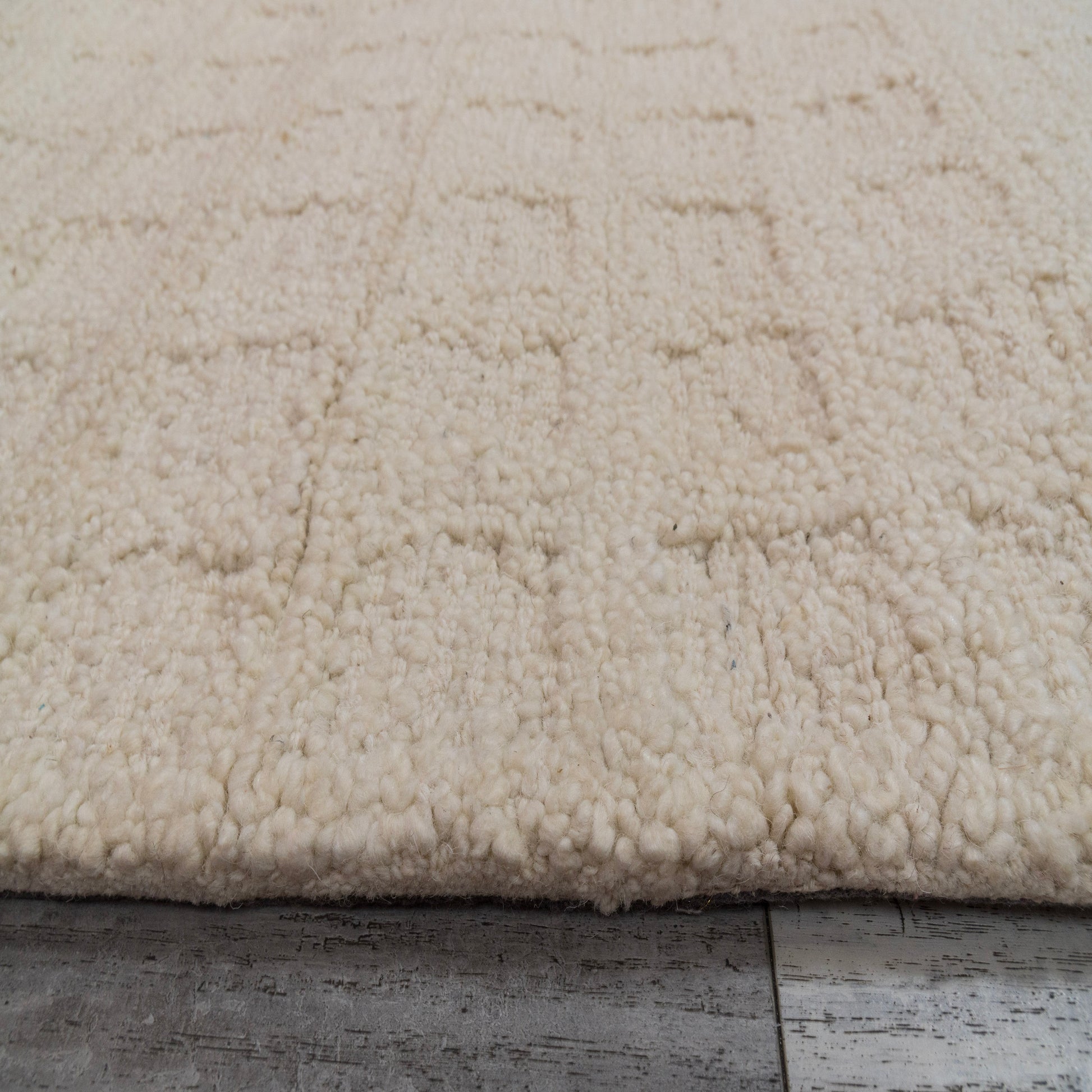 Teak Modern Ivory Geometric Medium Pile Rug