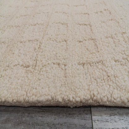 Teak Modern Ivory Geometric Medium Pile Rug
