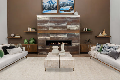 Teak Modern Ivory Geometric Medium Pile Rug