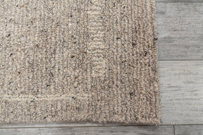 Teak Modern Taupe Abstract Medium Pile Rug