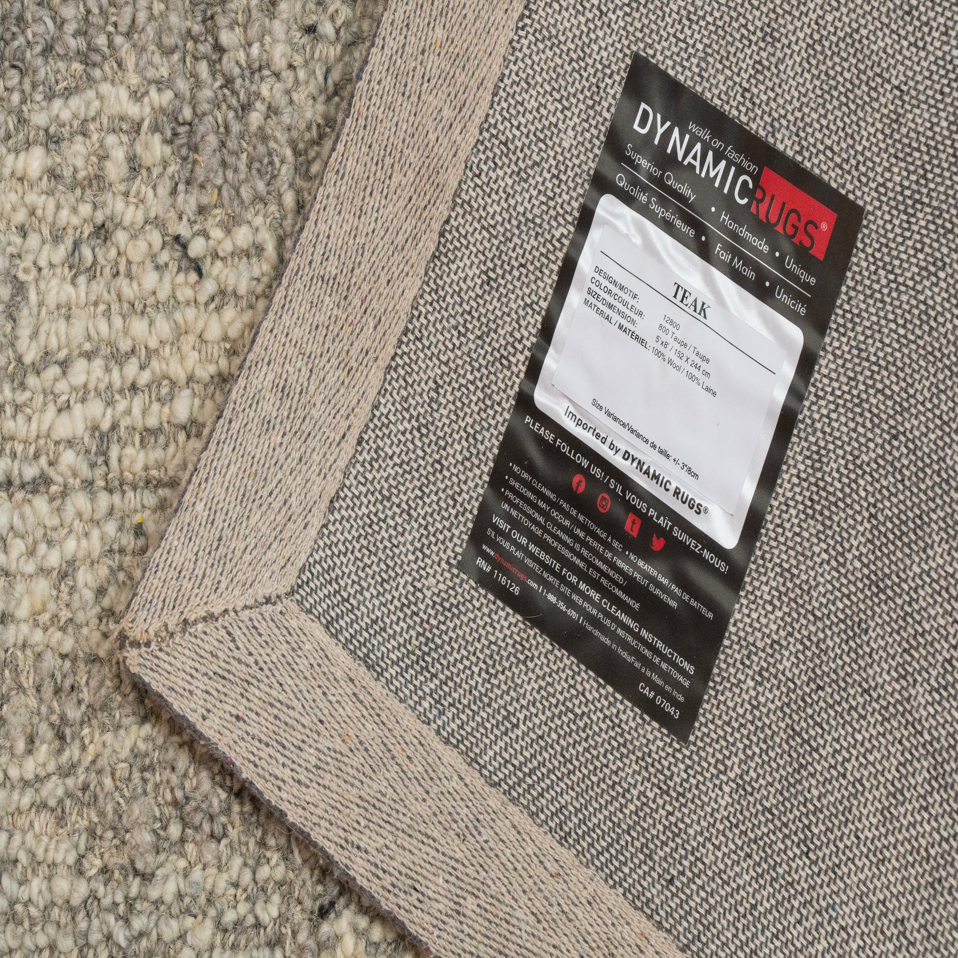 Teak Modern Taupe Abstract Medium Pile Rug