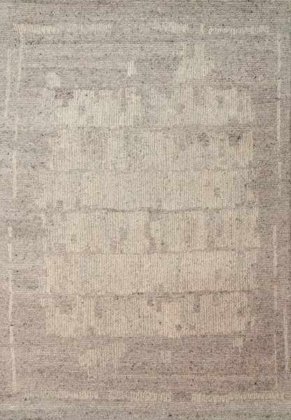 Teak Modern Taupe Abstract Medium Pile Rug