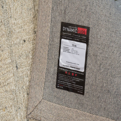 Teak Modern Silver Abstract Medium Pile Rug