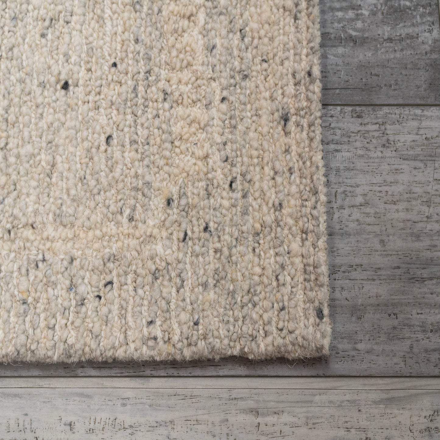 Teak Modern Silver Abstract Medium Pile Rug