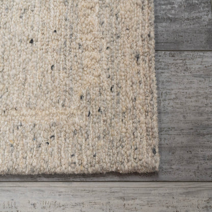 Teak Modern Silver Abstract Medium Pile Rug