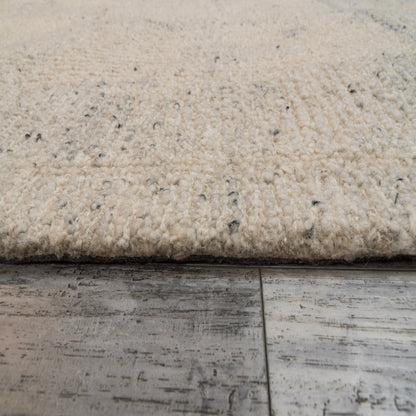 Teak Modern Silver Abstract Medium Pile Rug