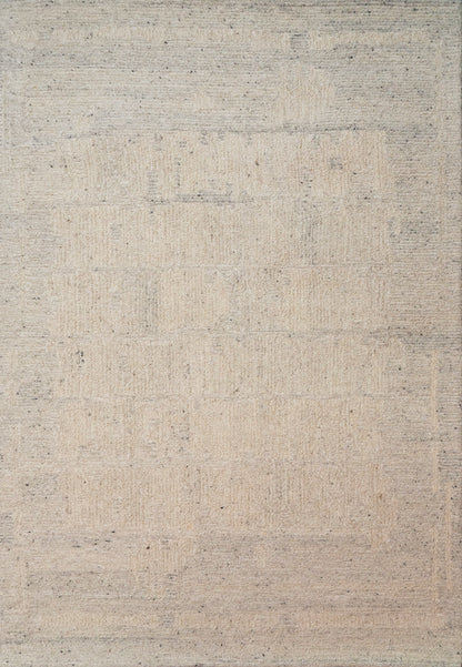 Teak Modern Silver Abstract Medium Pile Rug