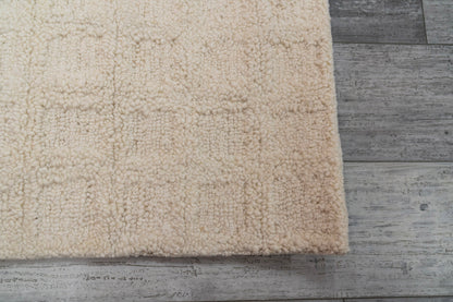Teak Modern Ivory Geometric Medium Pile Rug