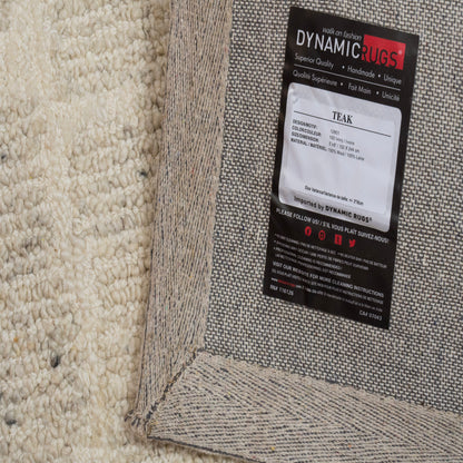 Teak Modern Ivory Geometric Medium Pile Rug