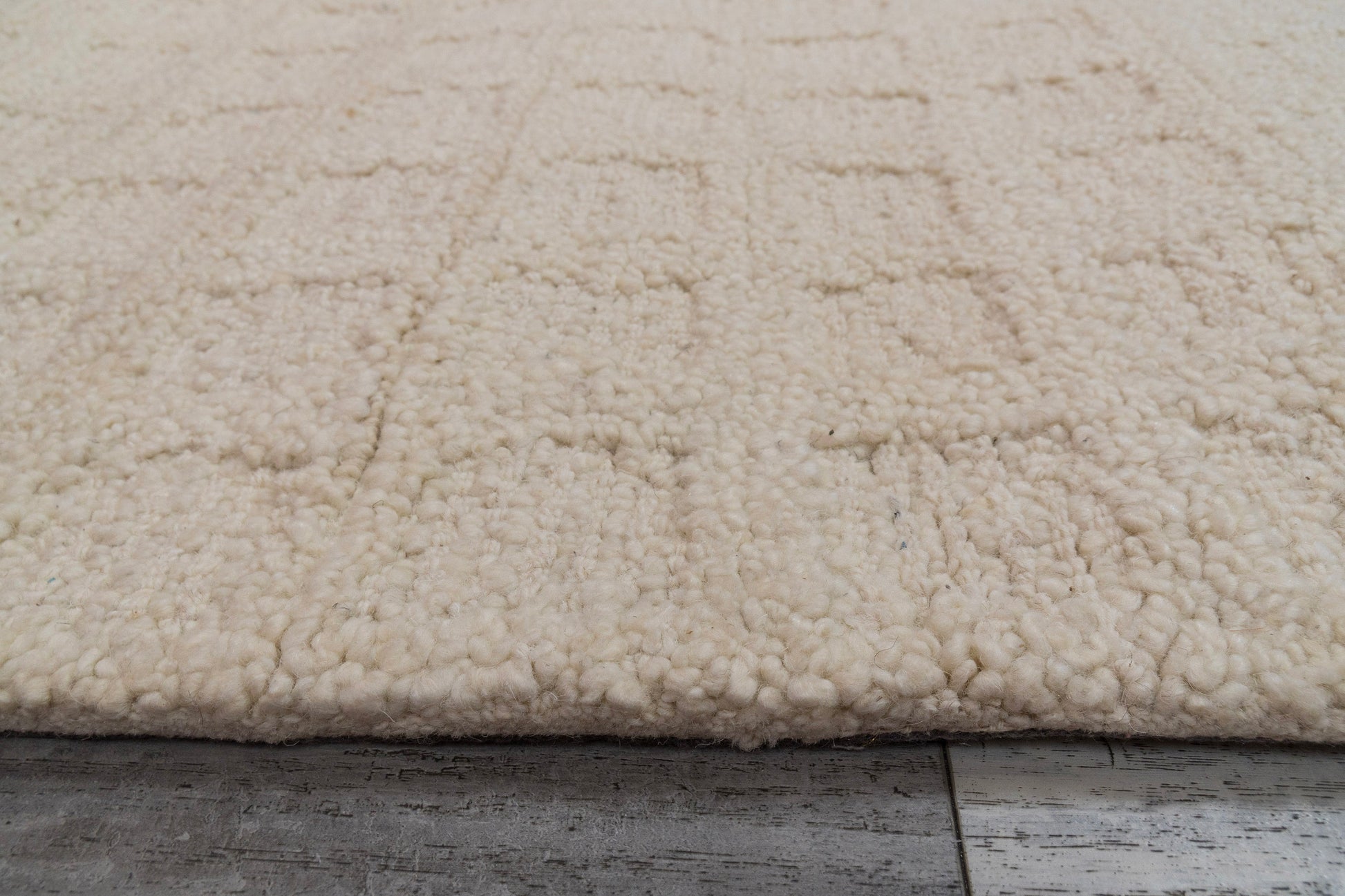 Teak Modern Ivory Geometric Medium Pile Rug