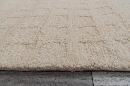 Teak Modern Ivory Geometric Medium Pile Rug