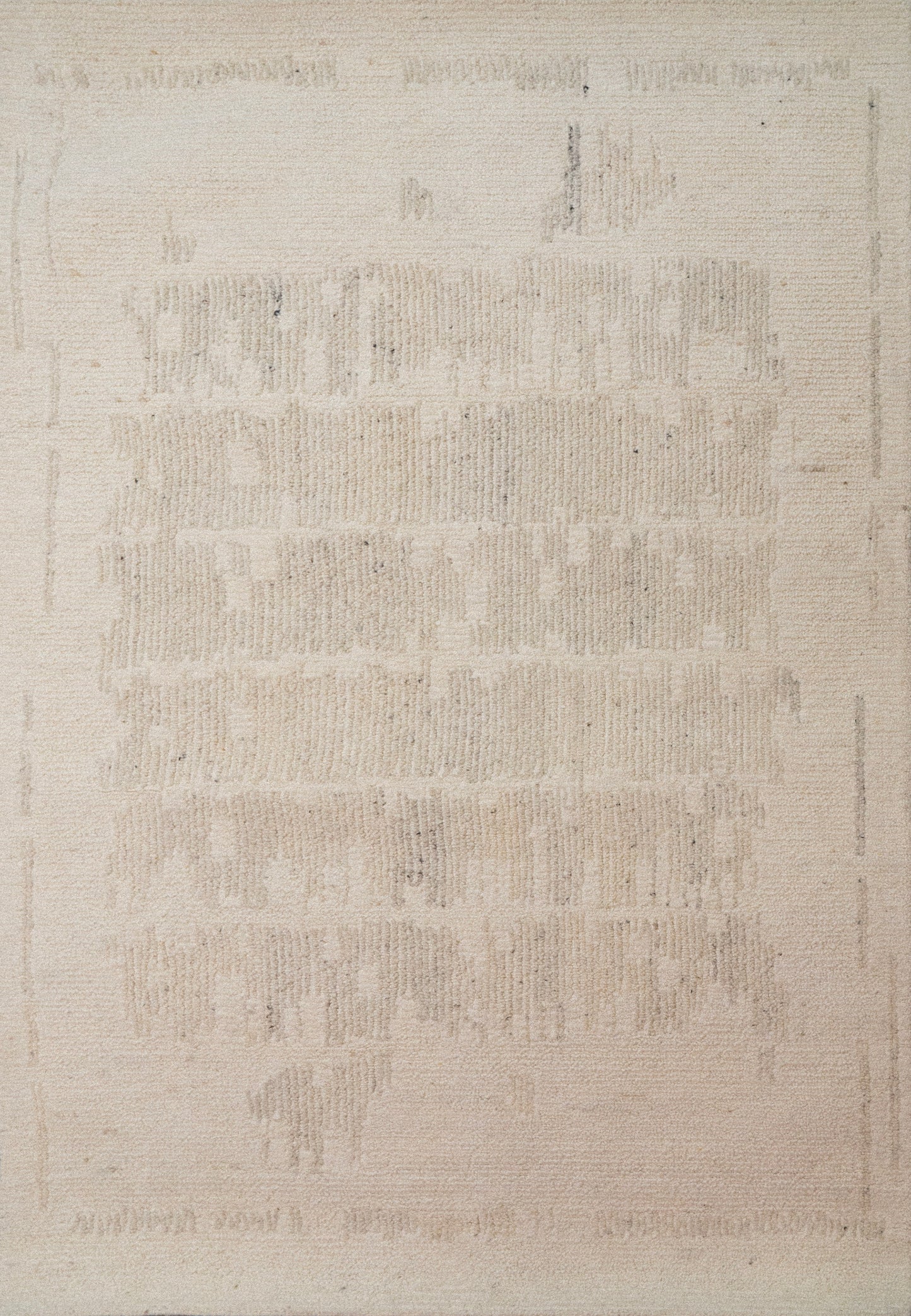 Teak Modern Ivory Geometric Medium Pile Rug