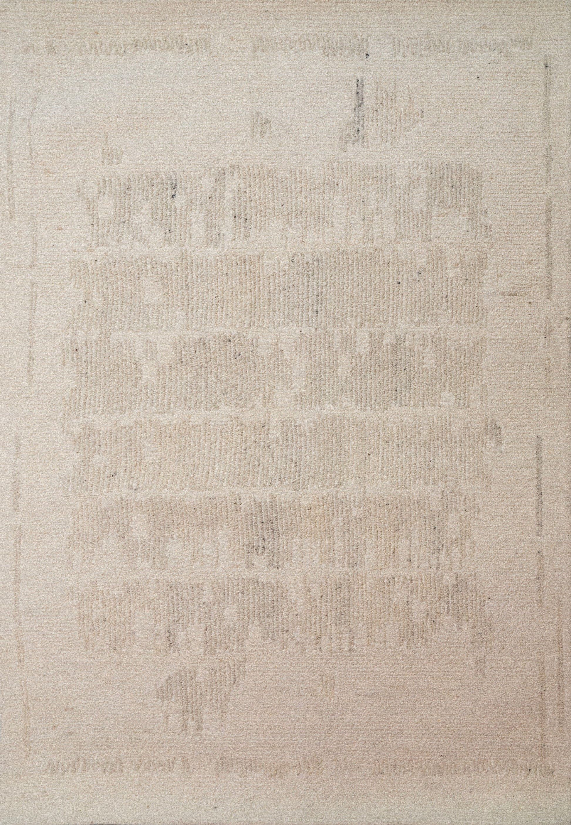 Teak Modern Ivory Geometric Medium Pile Rug