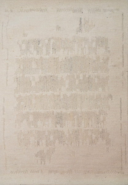 Teak Modern Ivory Geometric Medium Pile Rug
