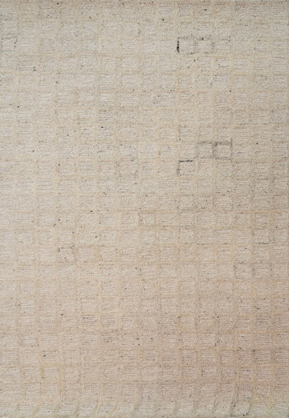 Teak Modern Cream Geometric Medium Pile Rug