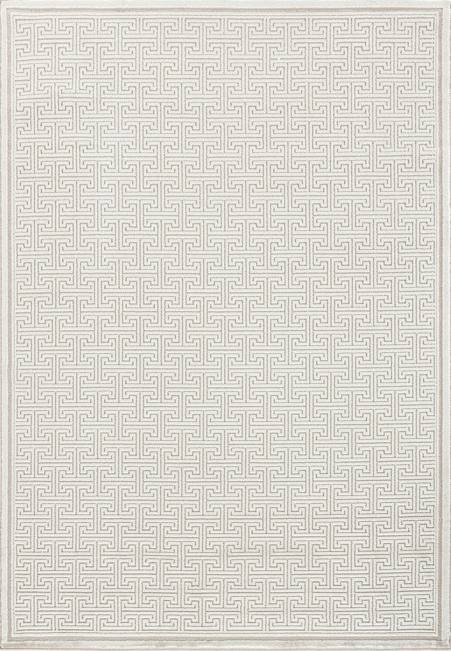 Timeless Modern Beige Geometric Medium Pile Rug