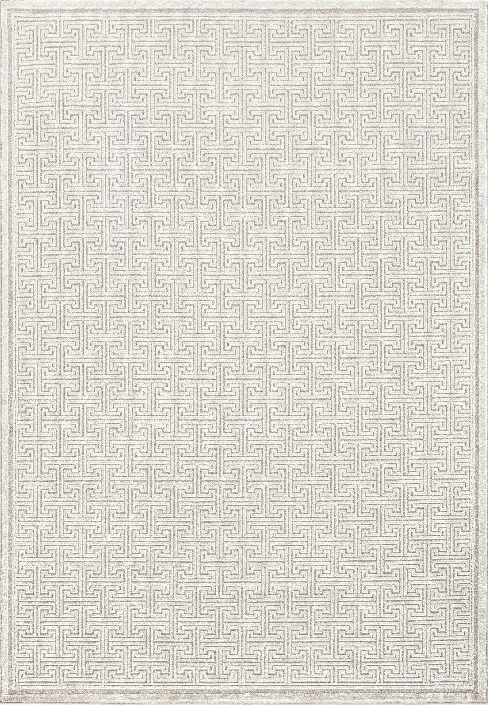 Timeless Modern Beige Geometric Medium Pile Rug