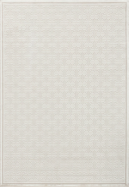 Timeless Modern Beige Geometric Medium Pile Rug