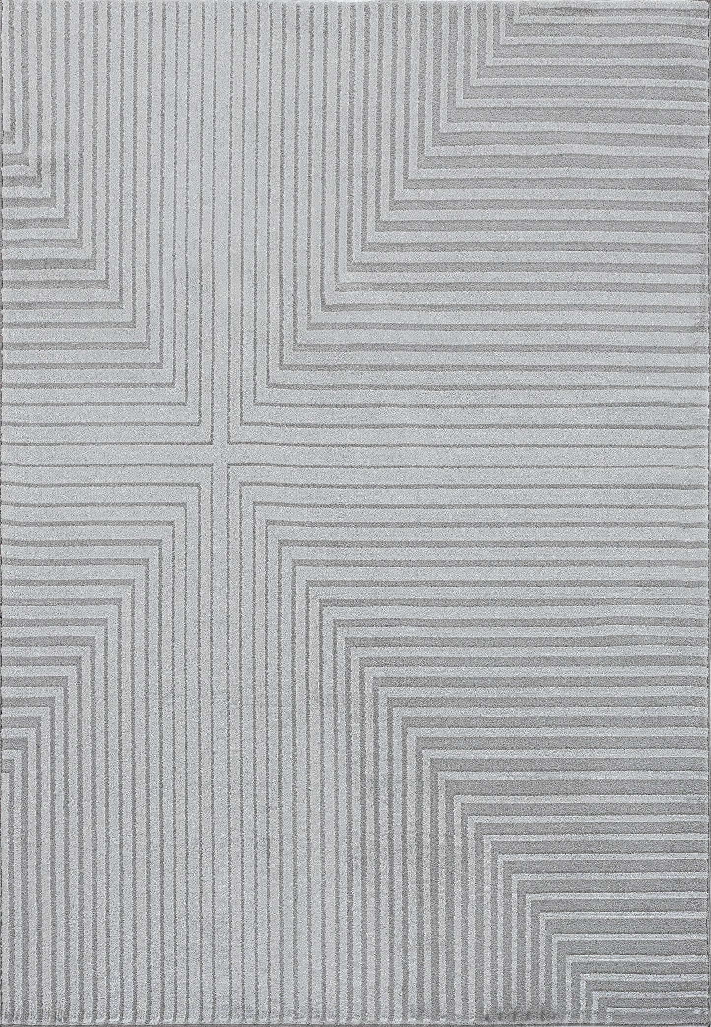 Timeless Modern Grey Geometric Medium Pile Rug