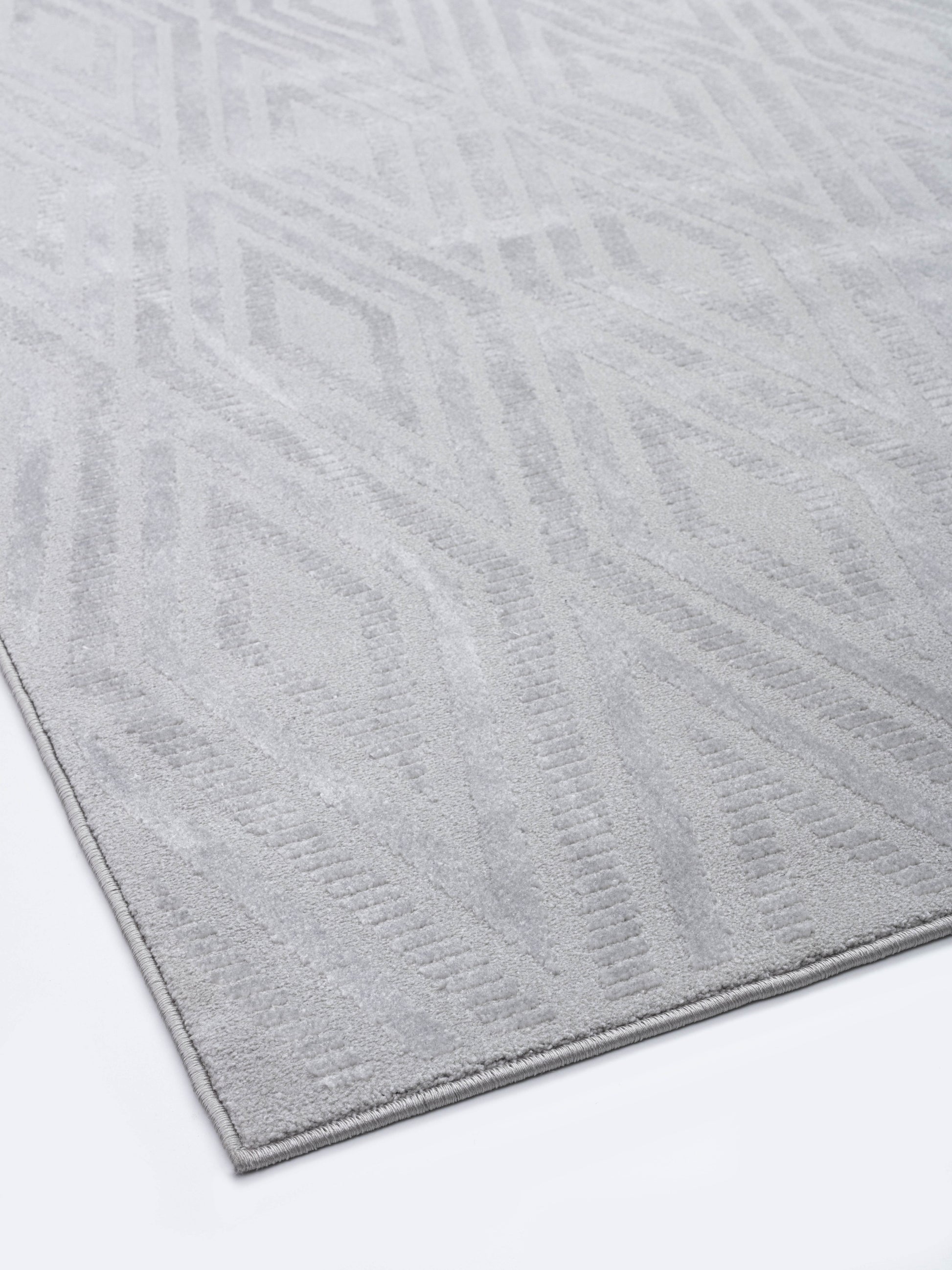 Timeless Modern Grey/Light Grey Geometric Medium Pile Rug