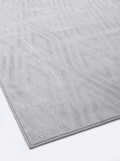 Timeless Modern Grey/Light Grey Geometric Medium Pile Rug