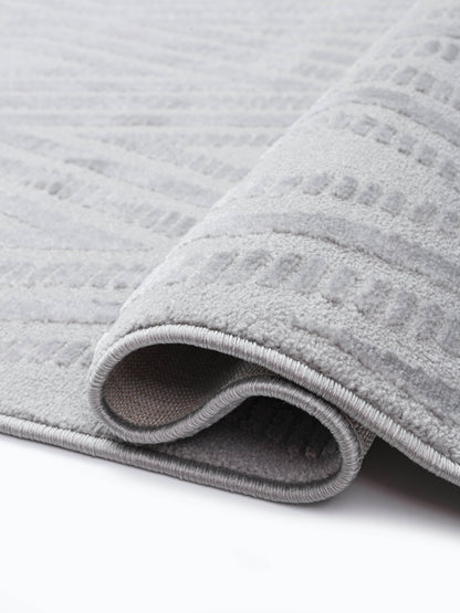 Timeless Modern Grey/Light Grey Geometric Medium Pile Rug