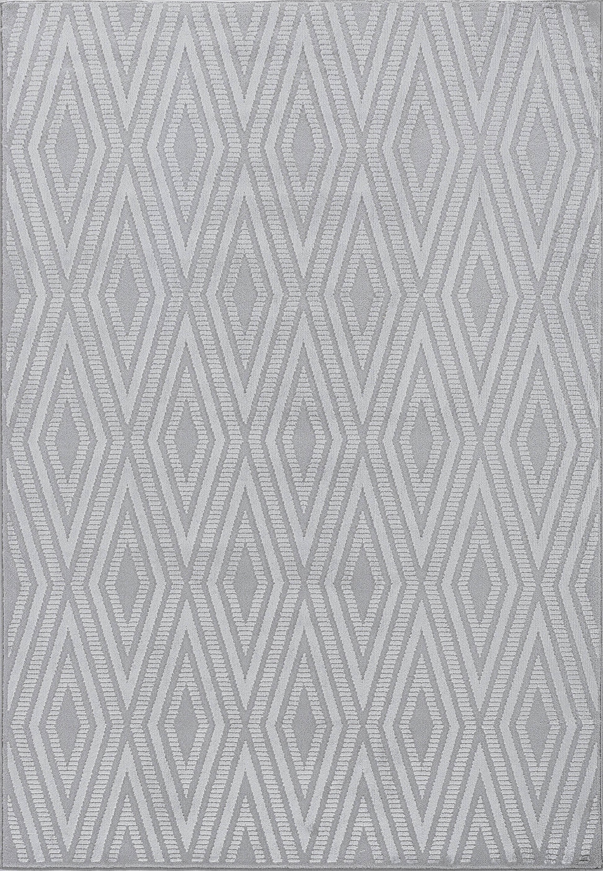 Timeless Modern Grey/Light Grey Geometric Medium Pile Rug