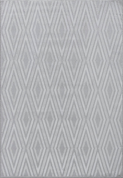 Timeless Modern Grey/Light Grey Geometric Medium Pile Rug