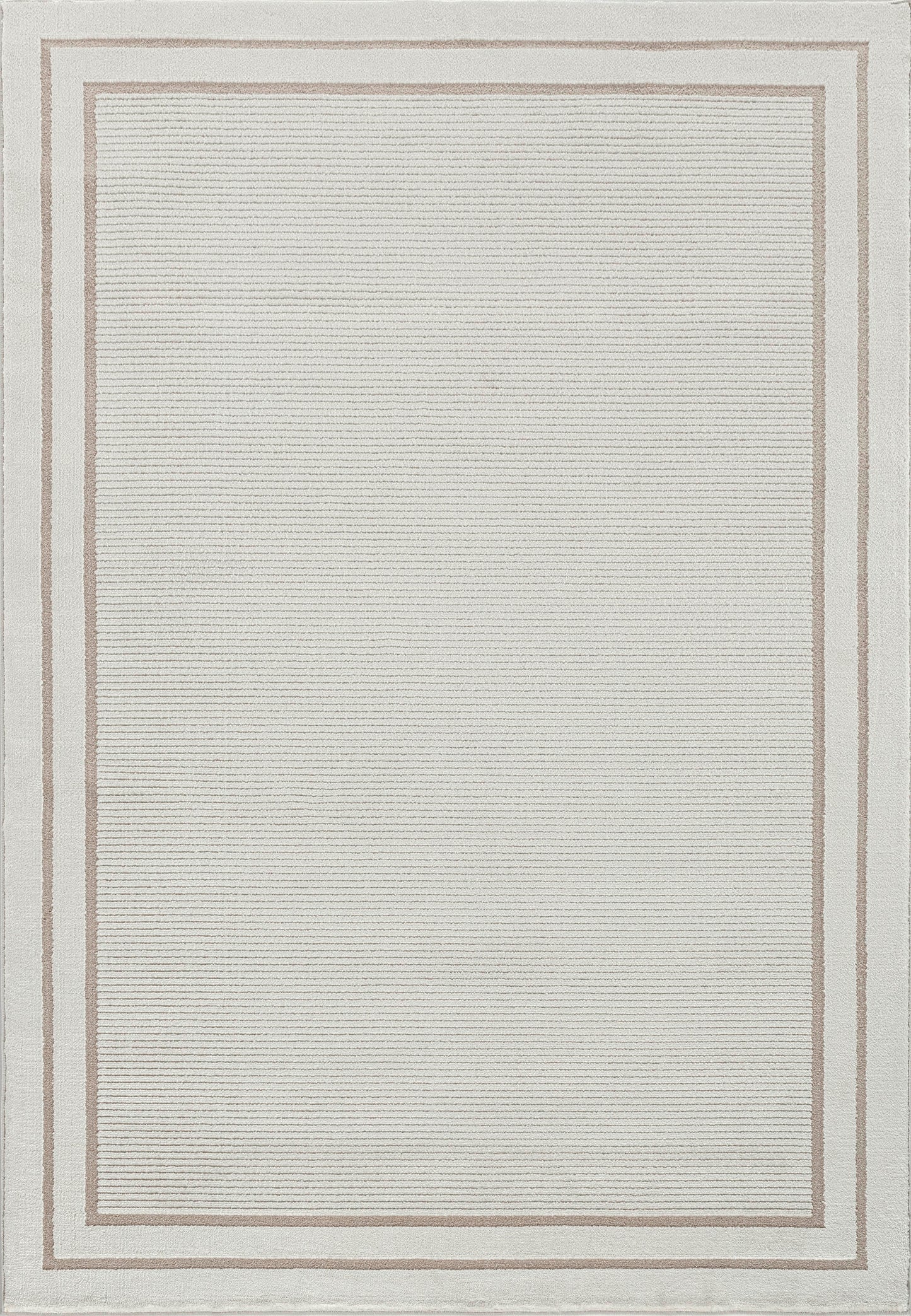 Timeless Modern Beige Bordered Medium Pile Rug
