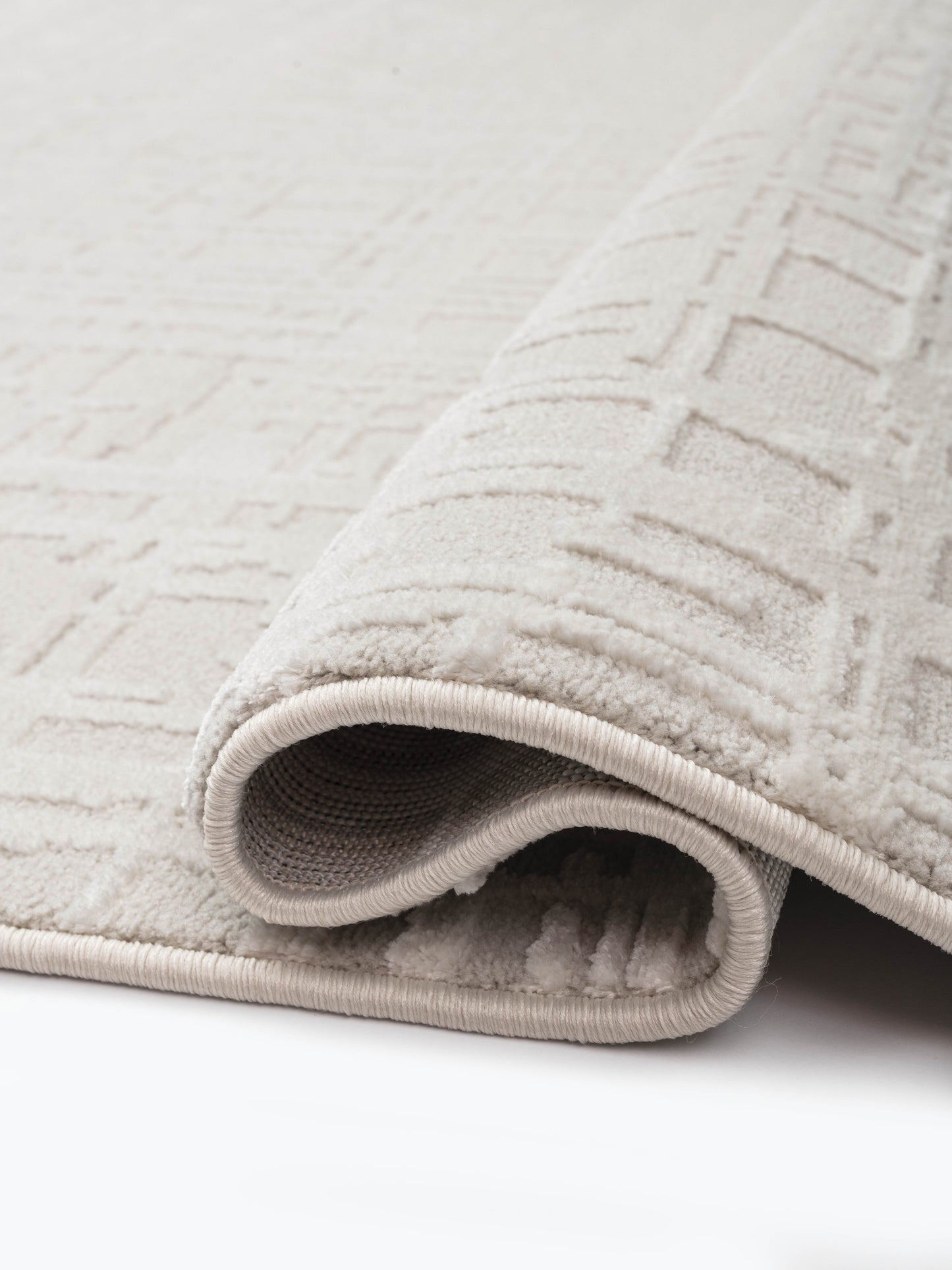 Timeless Modern Beige/Ivory Abstract Medium Pile Rug