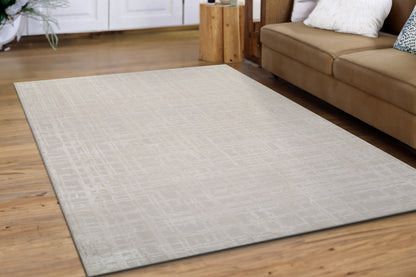 Timeless Modern Beige/Ivory Abstract Medium Pile Rug
