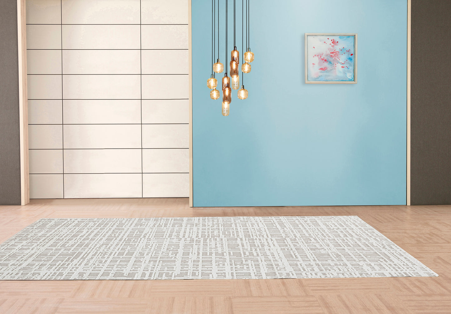 Timeless Modern Beige/Ivory Abstract Medium Pile Rug