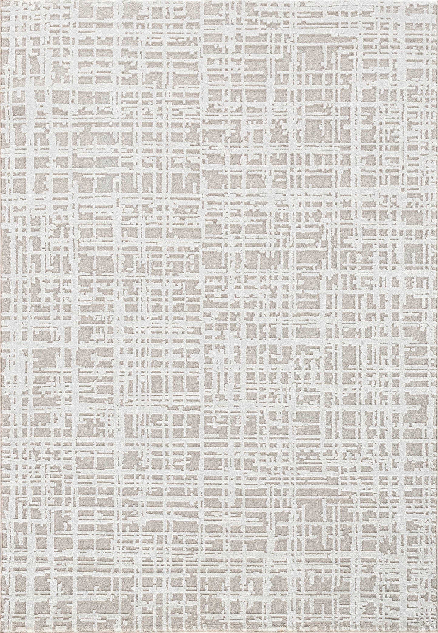 Timeless Modern Beige/Ivory Abstract Medium Pile Rug