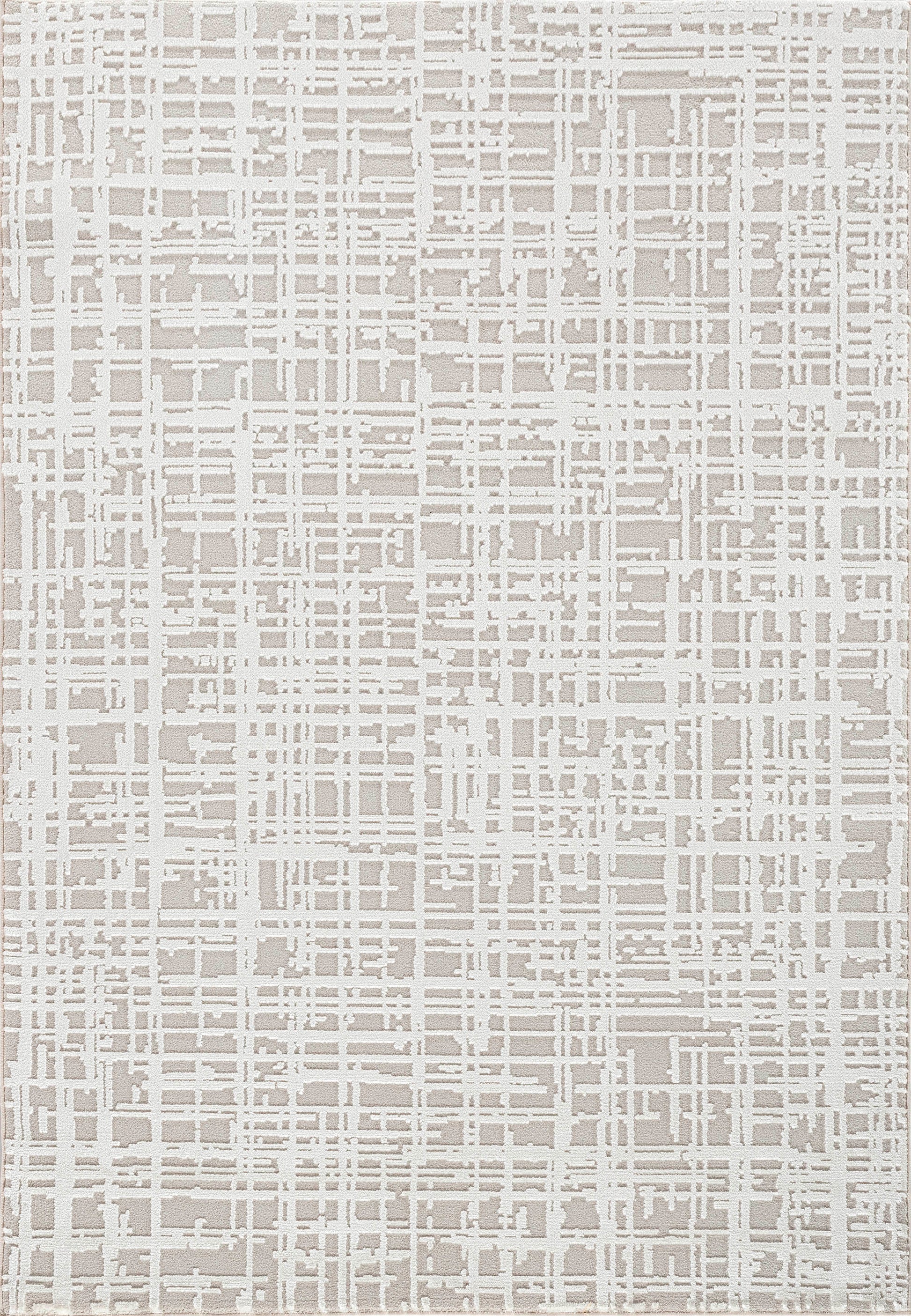 Timeless Modern Beige/Ivory Abstract Medium Pile Rug