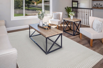 Timeless Modern Beige Geometric Medium Pile Rug