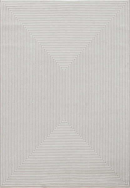 Timeless Modern Beige Geometric Medium Pile Rug