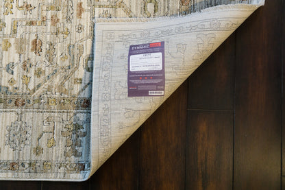Trevi Transitional Grey/Cream Medallion Medium Pile Rug