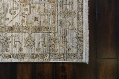 Trevi Transitional Grey/Cream Medallion Medium Pile Rug