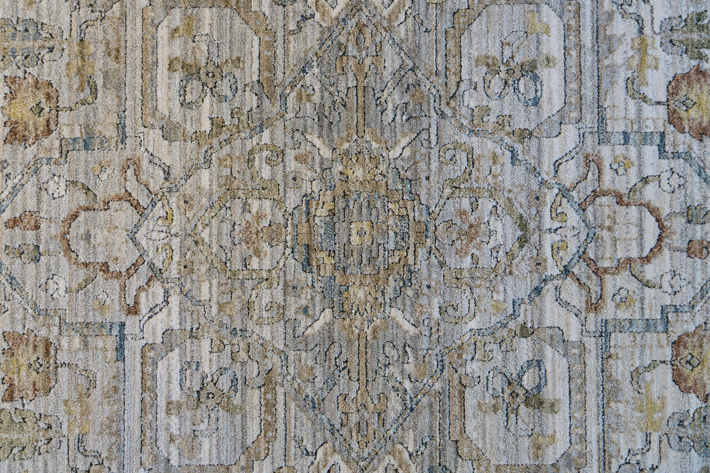 Trevi Transitional Grey/Cream Medallion Medium Pile Rug