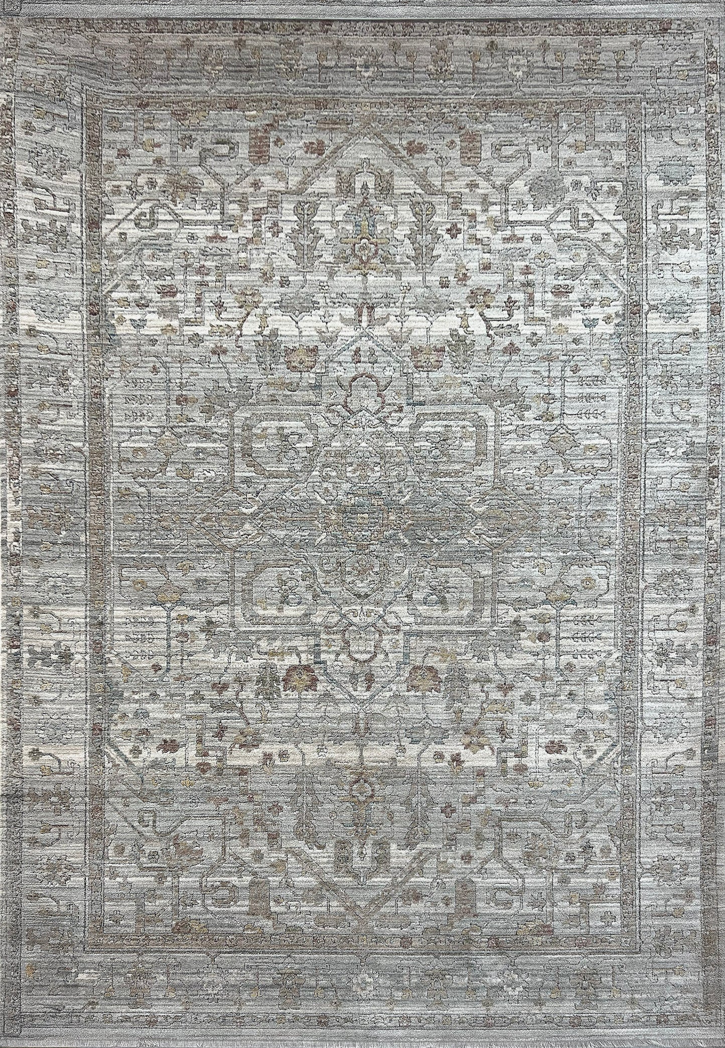 Trevi Transitional Grey/Cream Medallion Medium Pile Rug