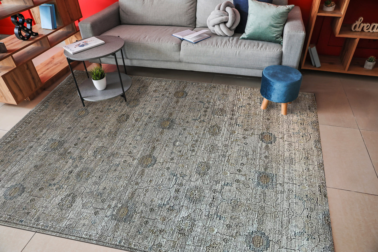 Trevi Transitional Cream/Beige Floral Medium Pile Rug