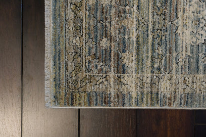 Trevi Transitional Beige/Cream/Blue Floral Medium Pile Rug